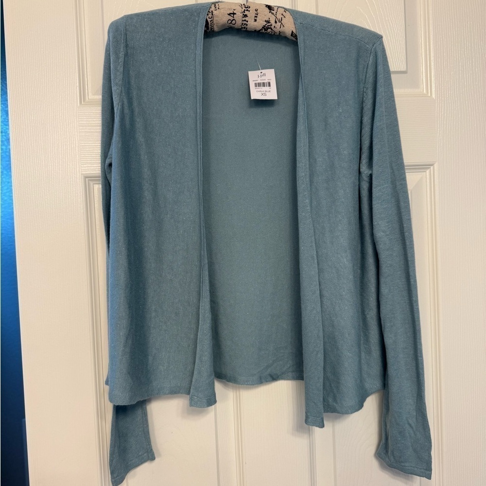 J. Jill Open Front soft linen blend Cardigan Sweater